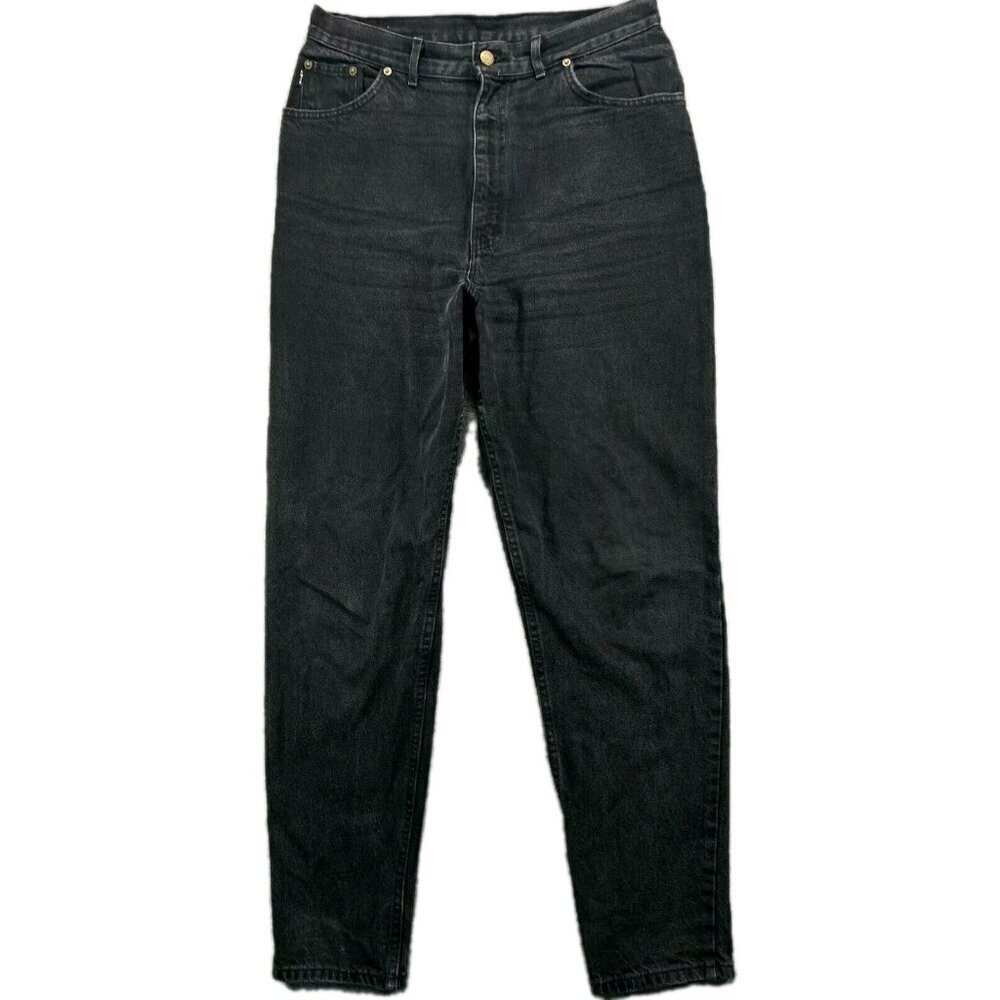 Vintage Chic Mom Jeans Womens 13 Black Denim Hi Rise Tapered 29 x 30